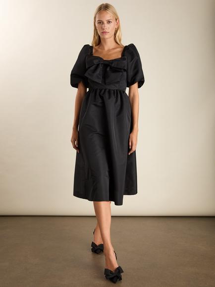 Baukjen Star Bow Midi Dress, Caviar Black, Caviar Black