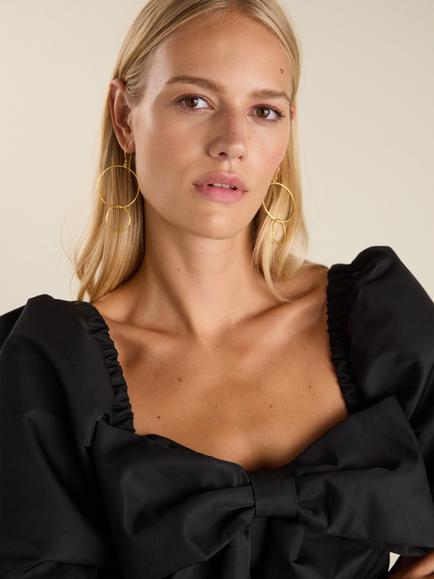Baukjen Star Bow Midi Dress, Caviar Black - view 2, Caviar Black