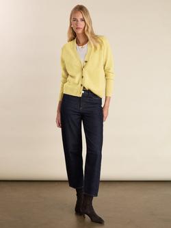 Baukjen Ruth V-Neck Wool Rich Cardigan, Butter yellow - view 2, Butter yellow