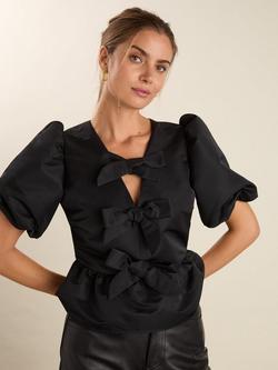 Baukjen Ophelia Bow Detail Blouse, Caviar Black, Caviar Black