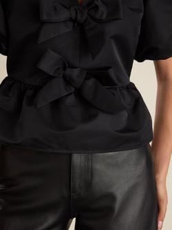 Baukjen Ophelia Bow Detail Blouse, Caviar Black - view 2, Caviar Black