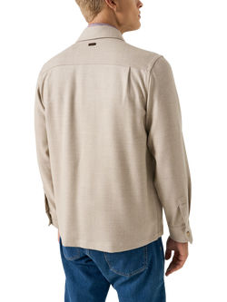 Eton Wool Blend Overshirt, Beige - view 2, Beige