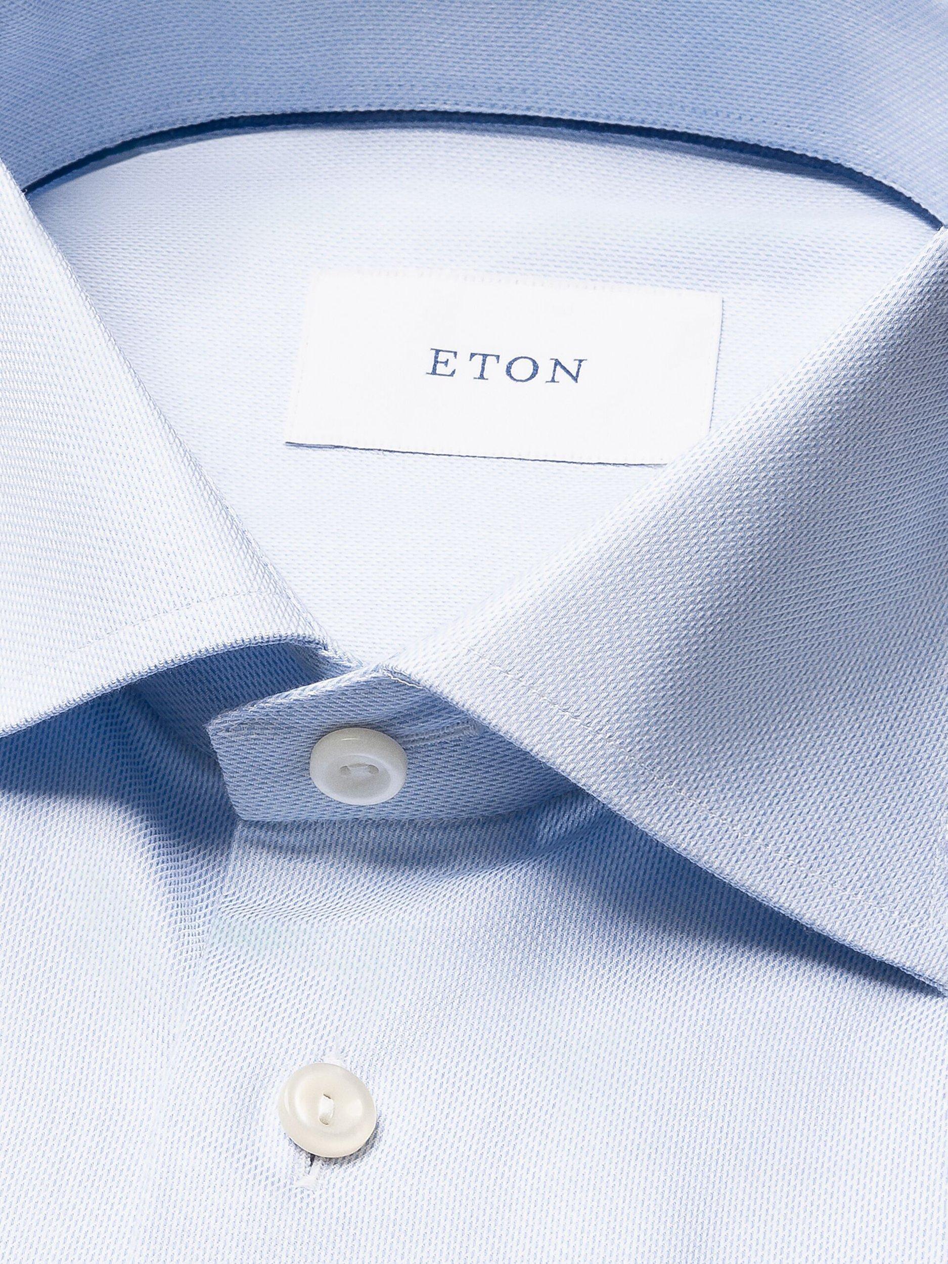 Product image 2 of 4, which shows Eton Cotton Twill Regular Fit Shirt, Light Blue, 14.5