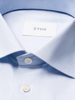 Eton Cotton Twill Regular Fit Shirt, Light Blue - view 2, Light Blue