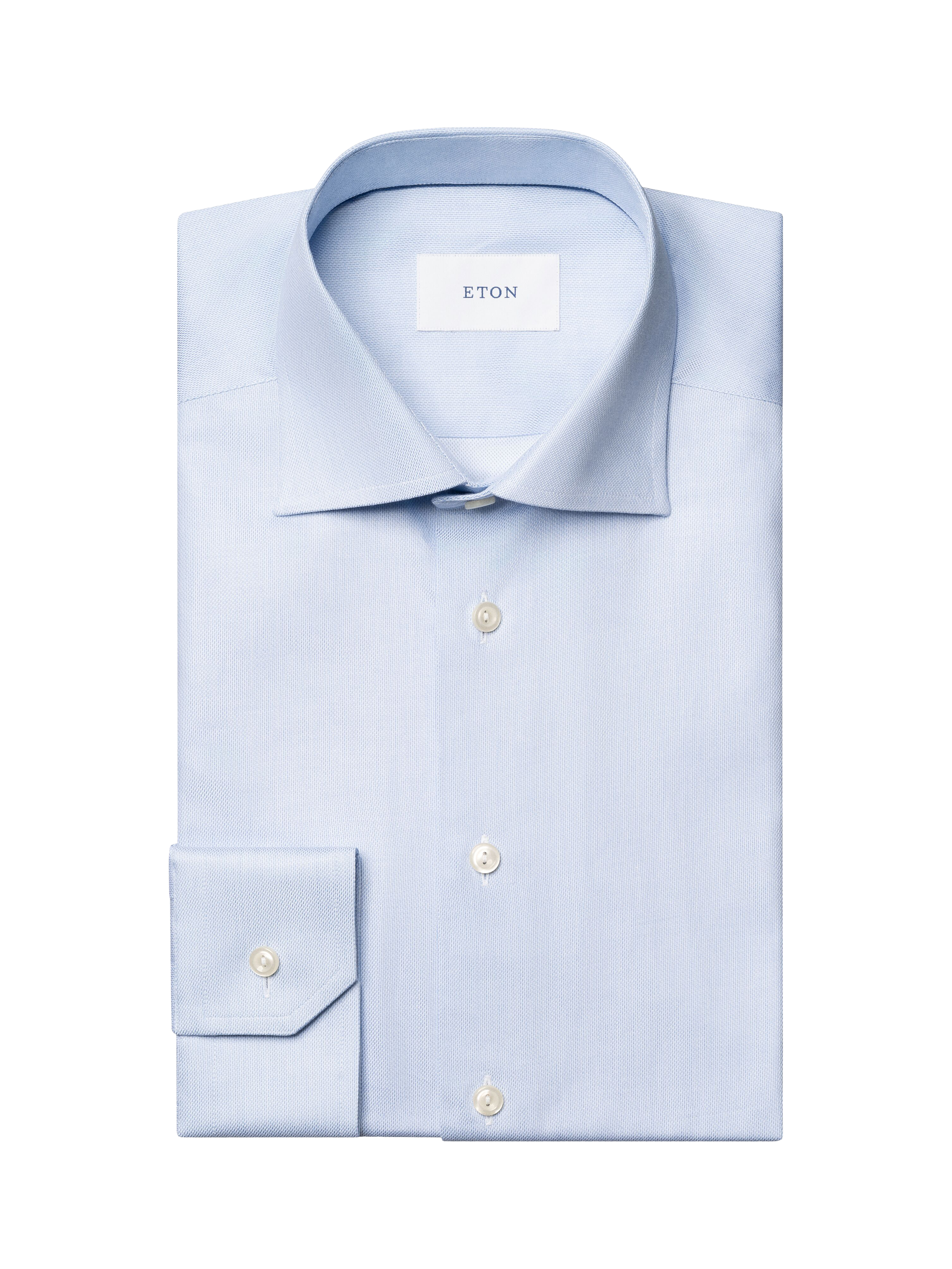 Product image 4 of 4, which shows Eton Cotton Twill Regular Fit Shirt, Light Blue, 14.5