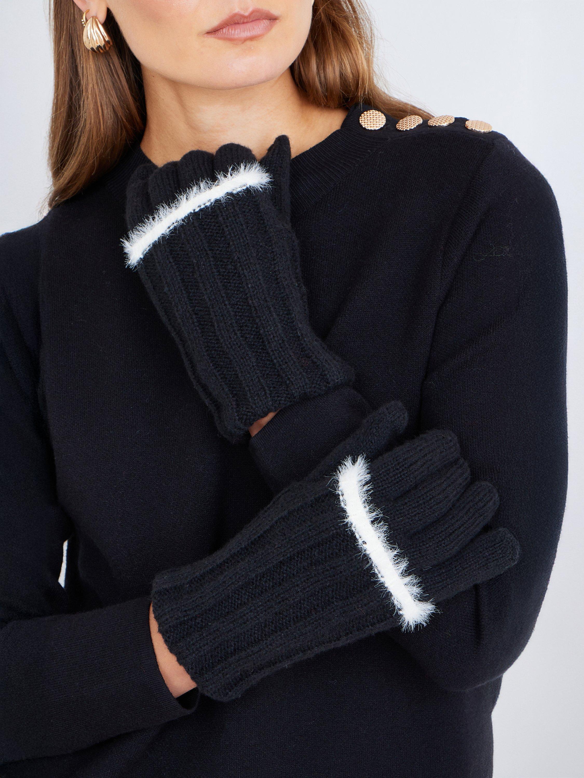 Product image 3 of 3, which shows Yumi Eye Lash Gloves, Black/White