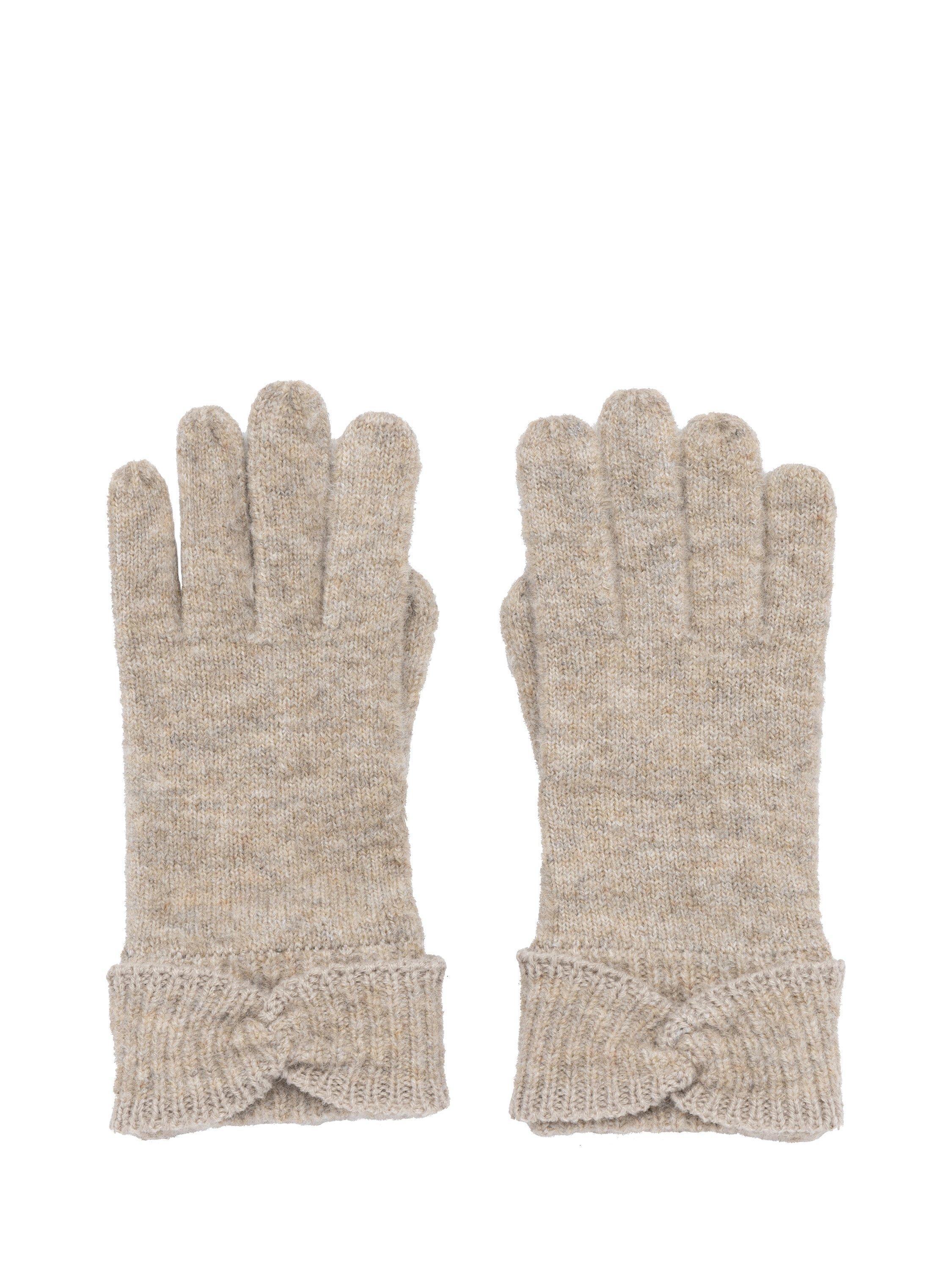 Product image 1 of 2, which shows Yumi Twist Gloves, Oatmeal, One Size