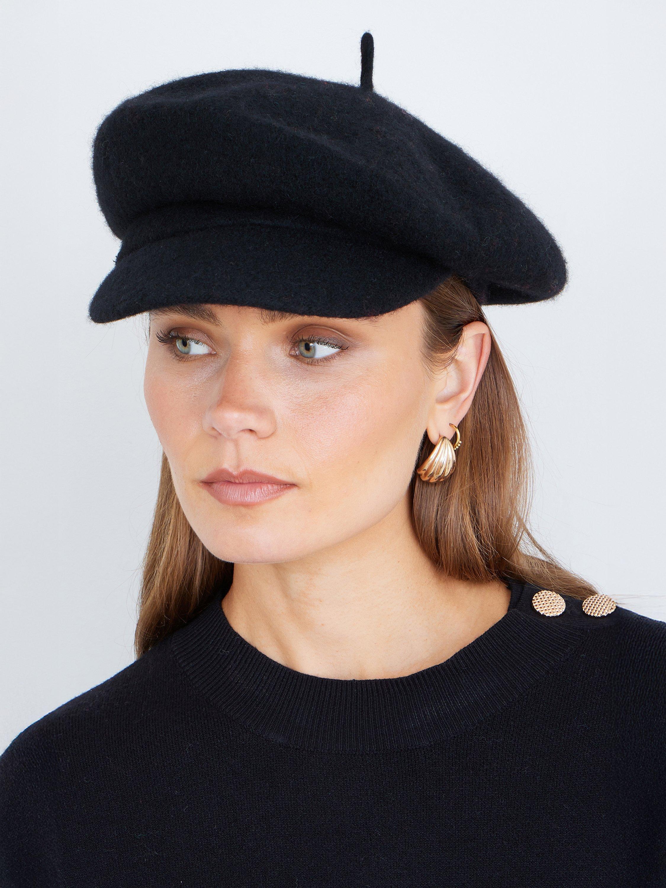 Product image 2 of 3, which shows Yumi Baker Boy Hat, Black