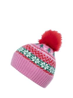 Yumi Festive Pom-Pom Hat, Multi - view 2, Multi