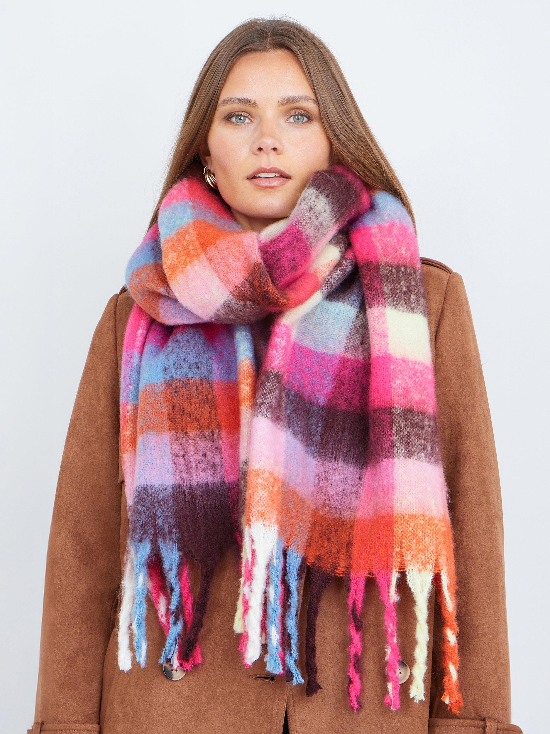 Product image 1 of 4, which shows Yumi Fluffy Scarf, Multi