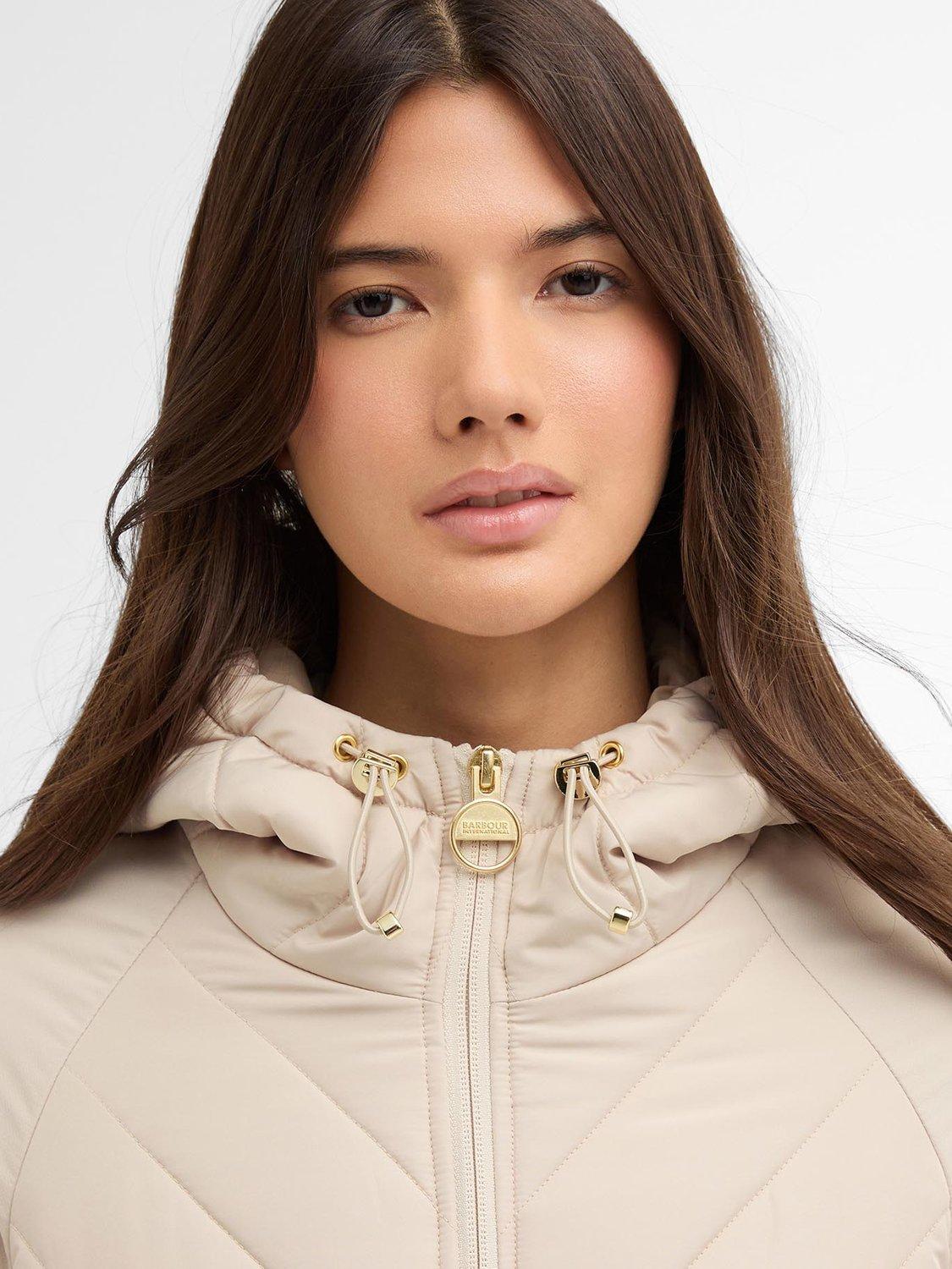 Product image 5 of 7, which shows Barbour International Dakota Quilted Sweatshirt, Beige, 8