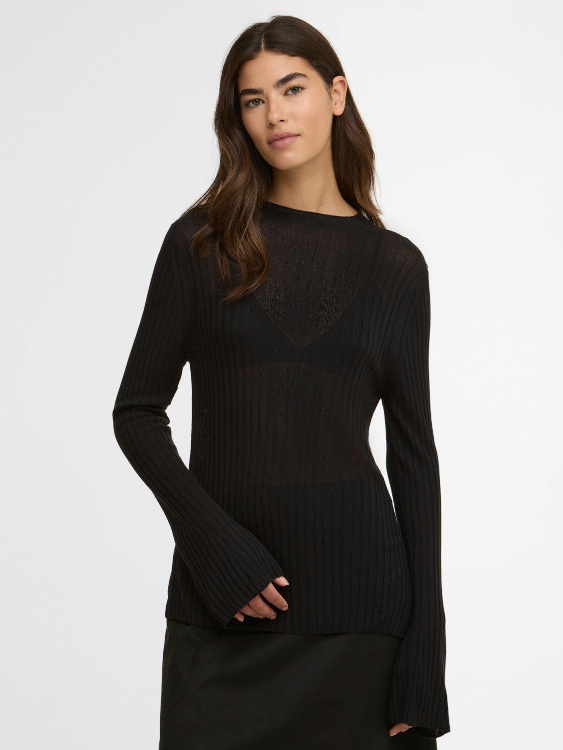 Product image 1 of 6, which shows Barbour International Ozara Ribbed Jumper, Black, 8