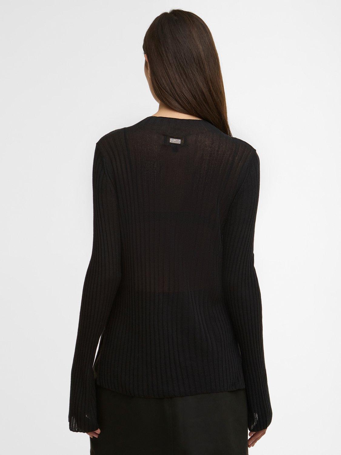 Product image 2 of 6, which shows Barbour International Ozara Ribbed Jumper, Black, 8