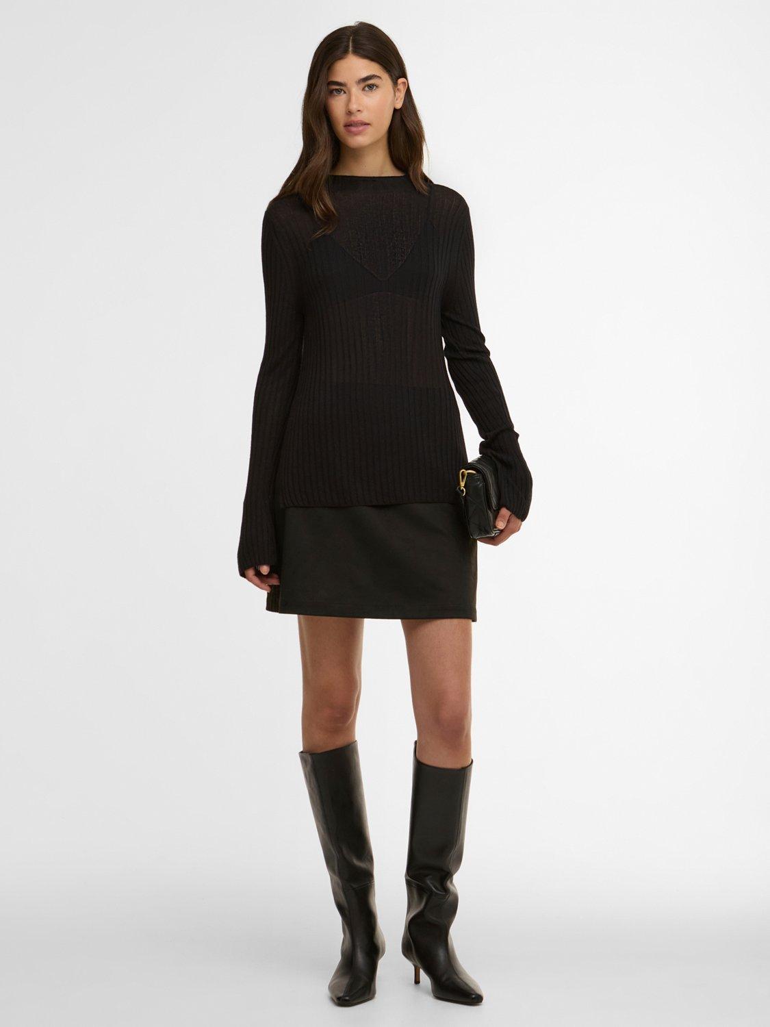 Product image 3 of 6, which shows Barbour International Ozara Ribbed Jumper, Black, 8