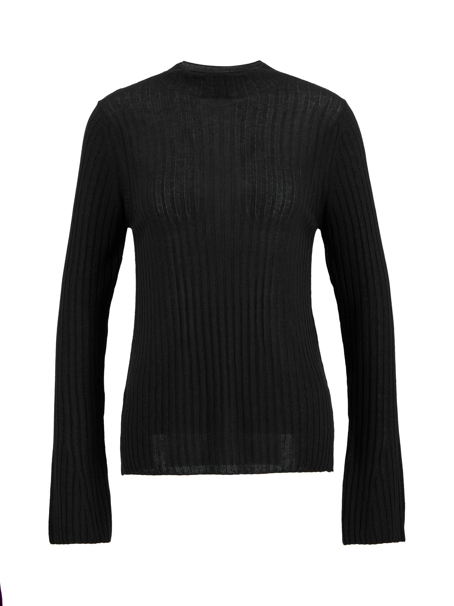 Product image 4 of 6, which shows Barbour International Ozara Ribbed Jumper, Black, 8