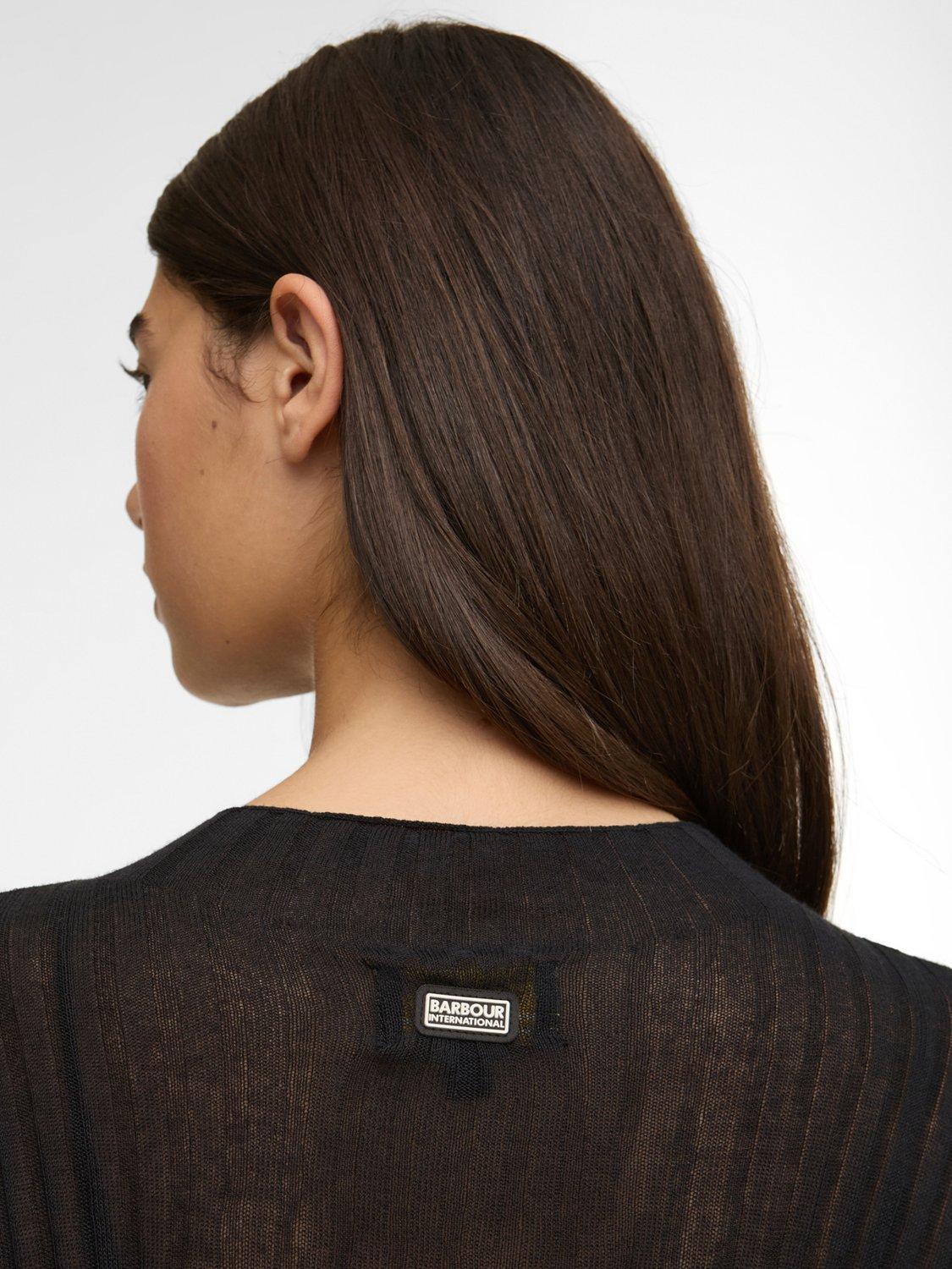 Product image 6 of 6, which shows Barbour International Ozara Ribbed Jumper, Black, 8