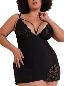 Curvy Kate Embrace Chemise, Black - view 2, Black