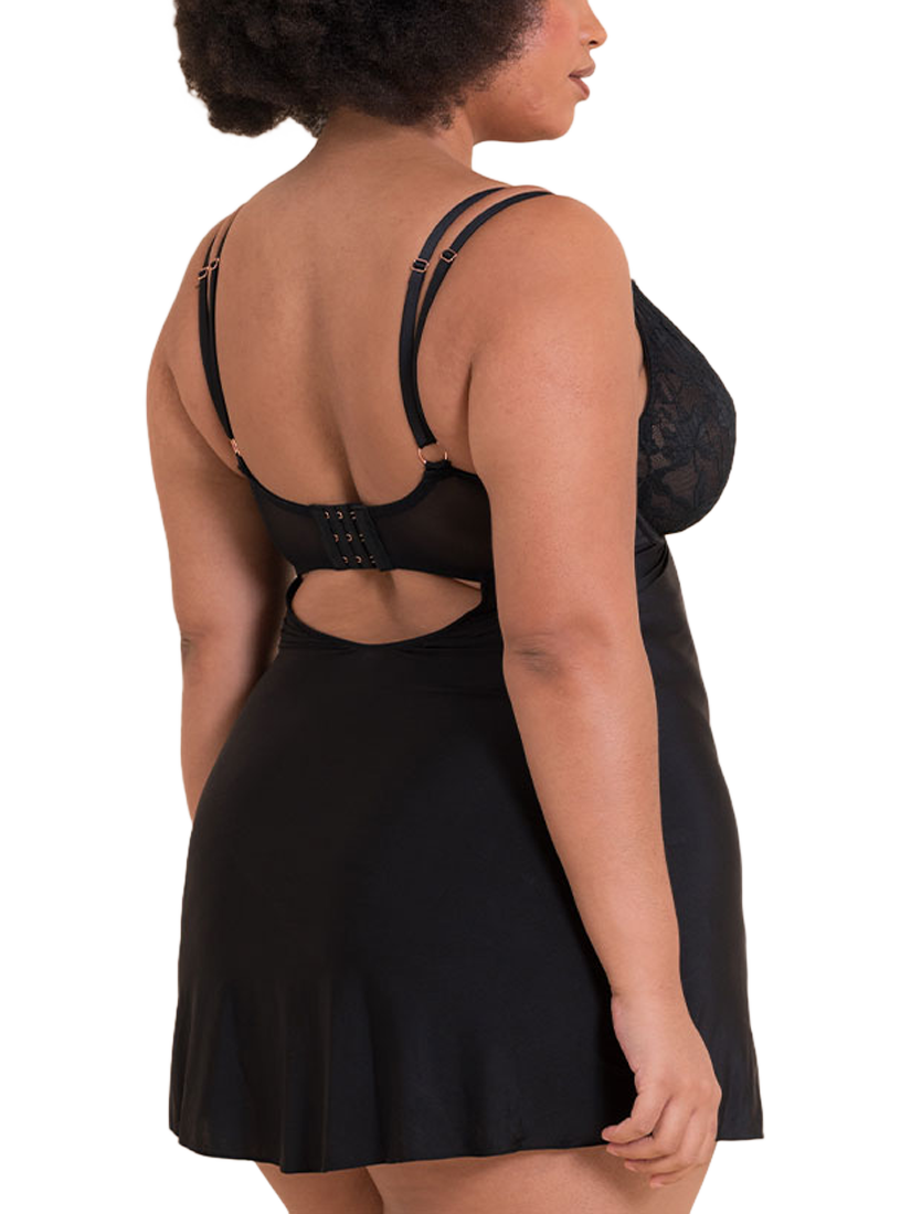 Product image 3 of 6, which shows Curvy Kate Embrace Chemise, Black, 30E