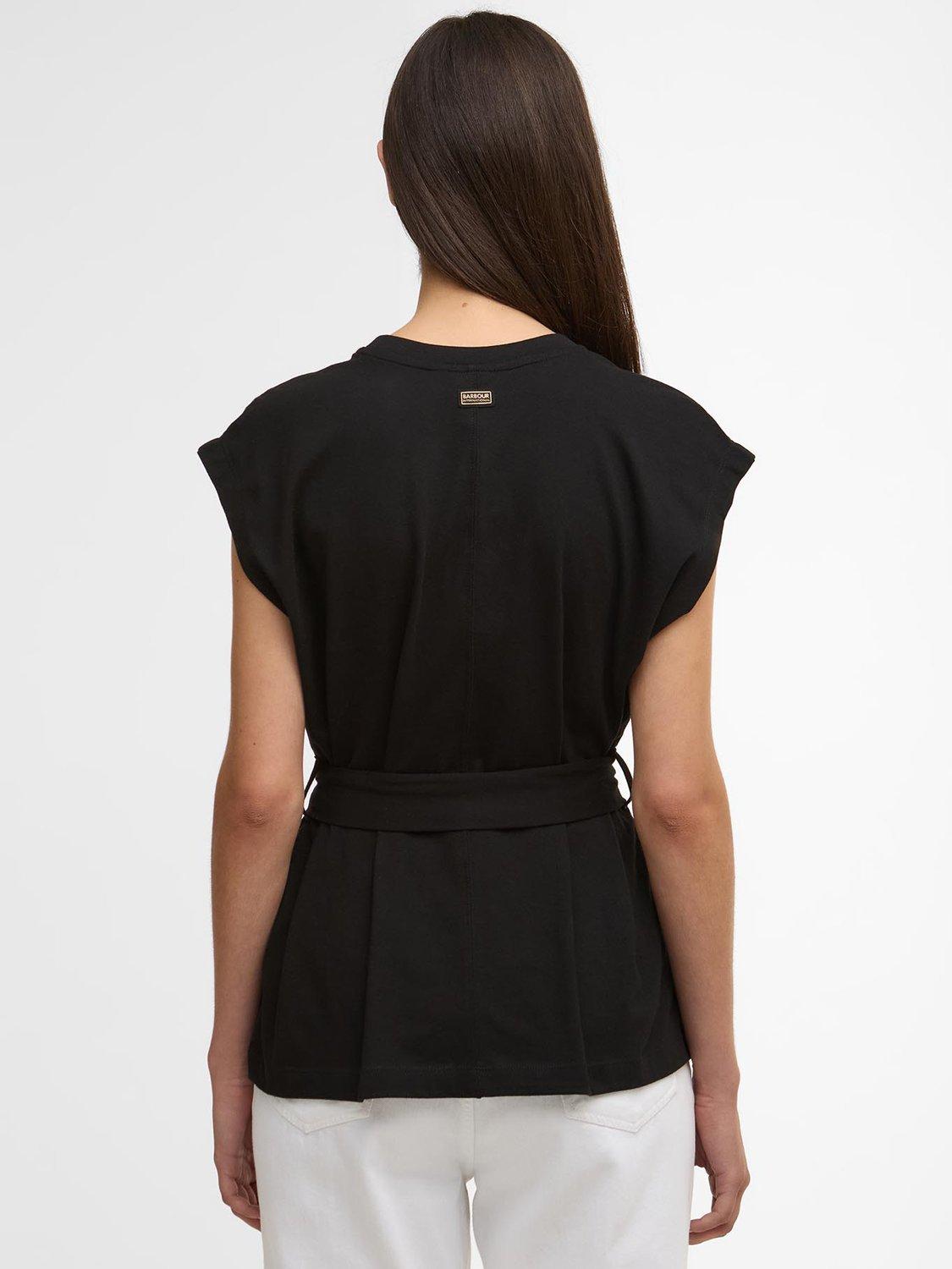 Product image 2 of 6, which shows Barbour International Alexis Belted Top, Black, 8