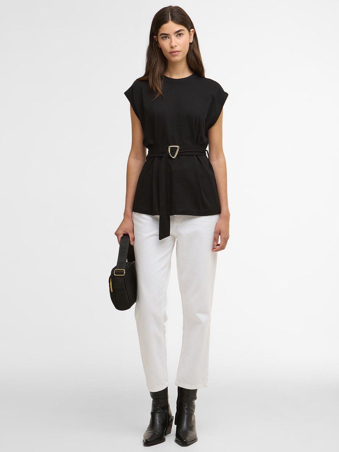 Product image 3 of 6, which shows Barbour International Alexis Belted Top, Black, 8