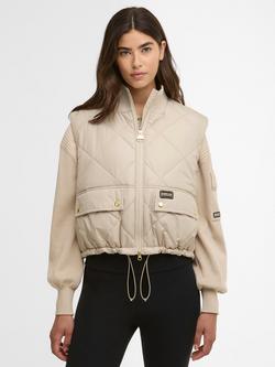 Barbour International Nia Cropped Gilet, Beige, Beige
