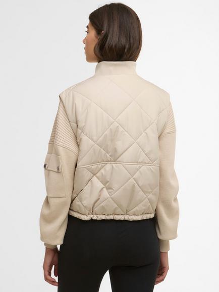 Barbour International Nia Cropped Gilet, Beige - view 2, Beige