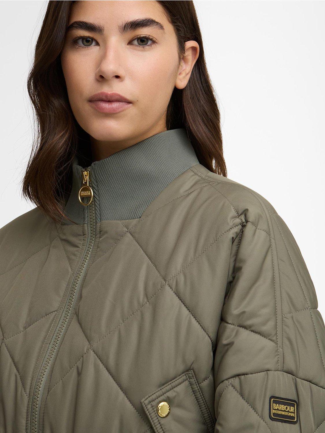 Product image 5 of 7, which shows Barbour International Pagan Quilted Jacket, Khaki, 8