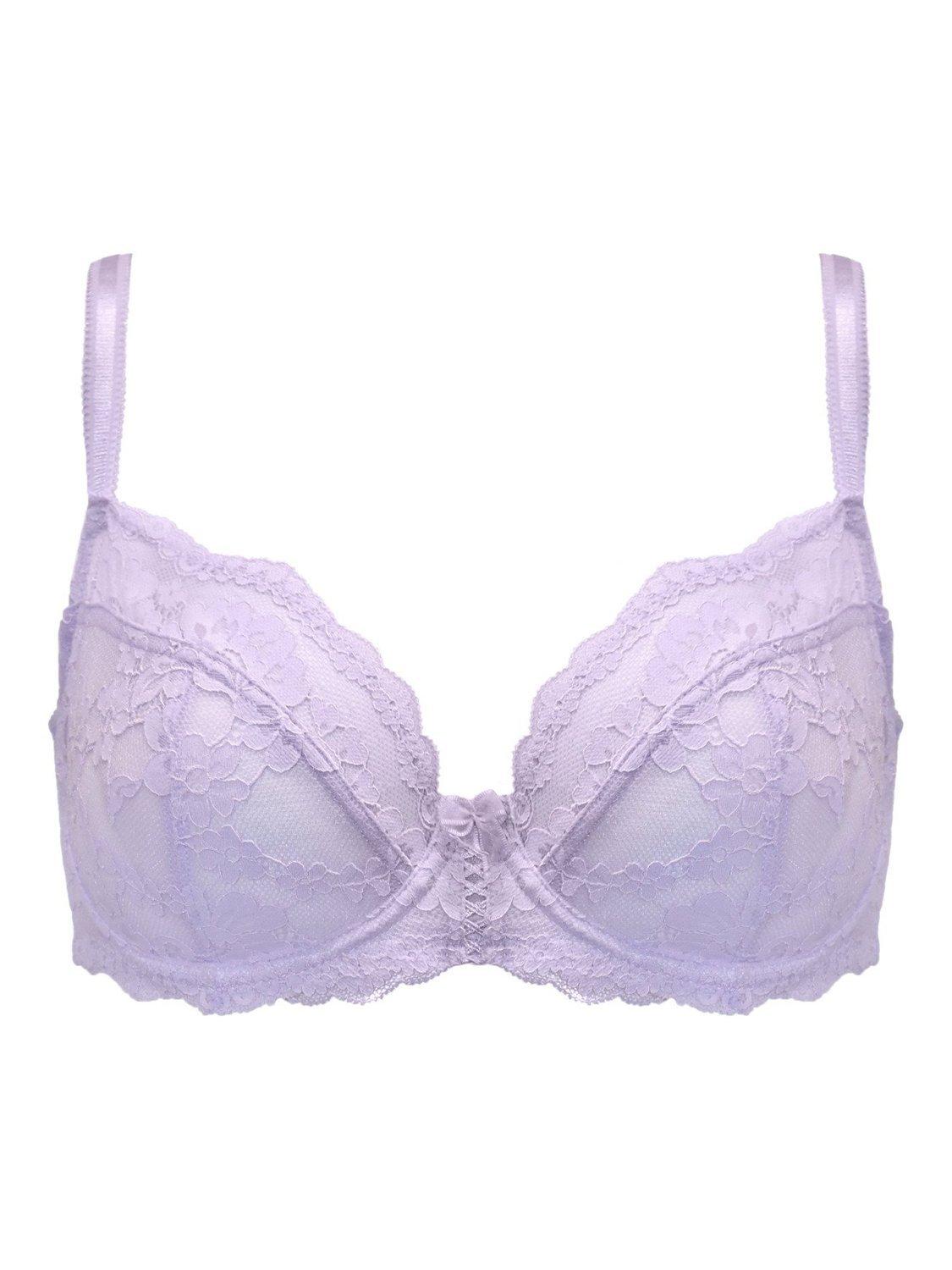 Product image 10 of 11, which shows Pour Moi Fleur Non-Padded Underwired Balconette Bra, Lilac, 32B