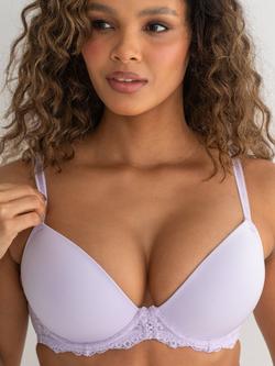 Pour Moi Fleur Padded Push-Up Plunge T-Shirt Bra - view 2, Lilac