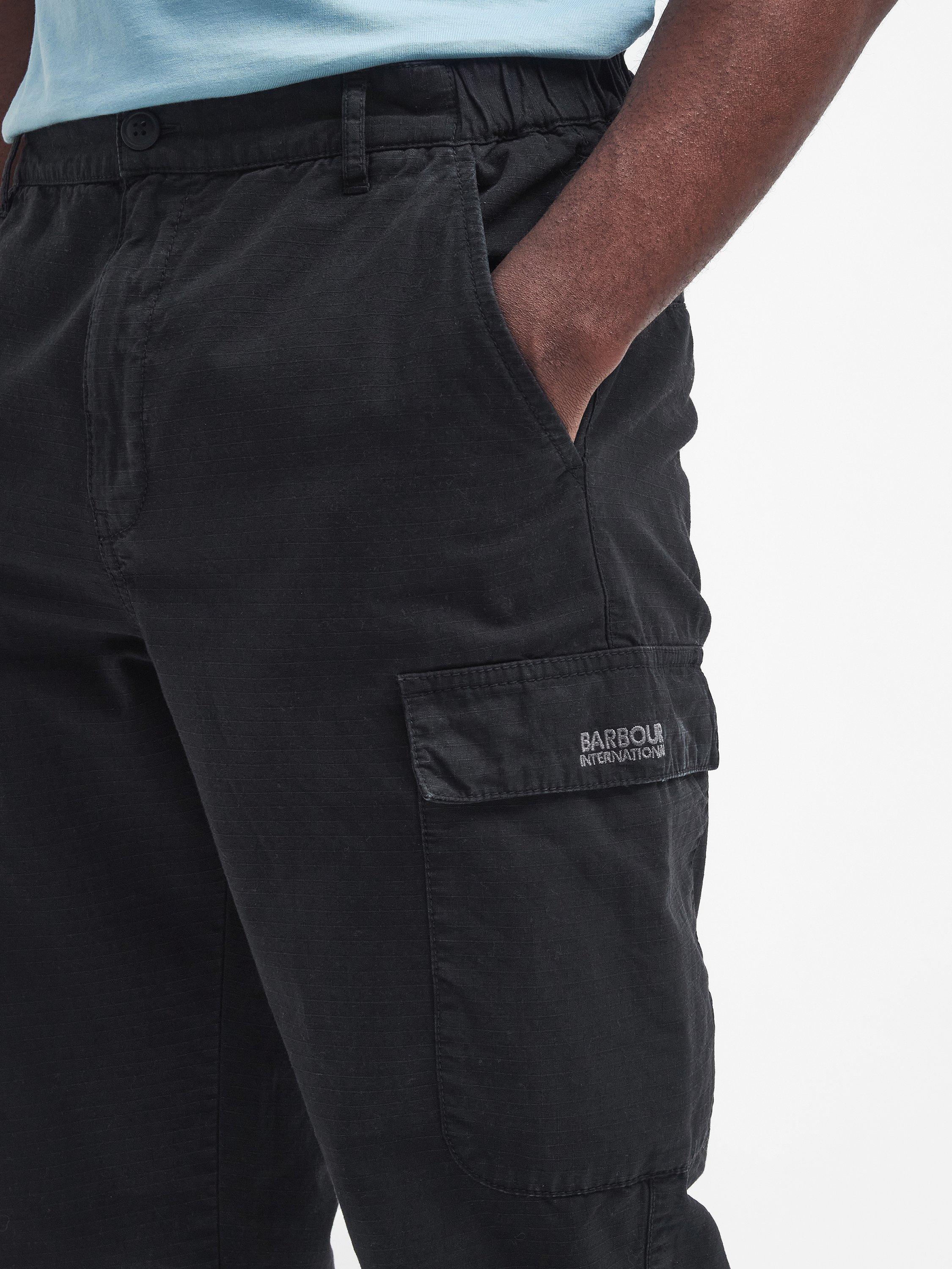 Product image 3 of 5, which shows Barbour Ripstop Cargo Trousers, Black, M