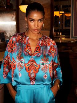 NRBY Parker Paisley Blouse, Blue/Multi