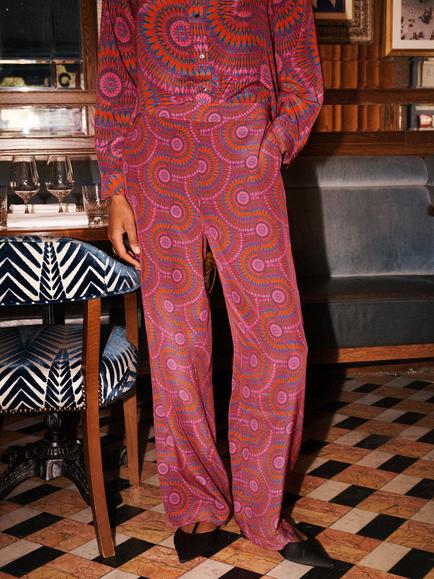 NRBY Thea Batik Trousers, Pink Batik Print