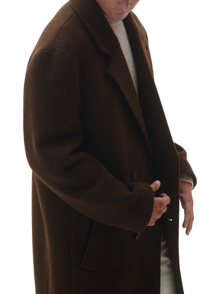 Maison Standards Tribeca Wool Mix Oversized Coat, Dark Brown - view 2, Dark Brown