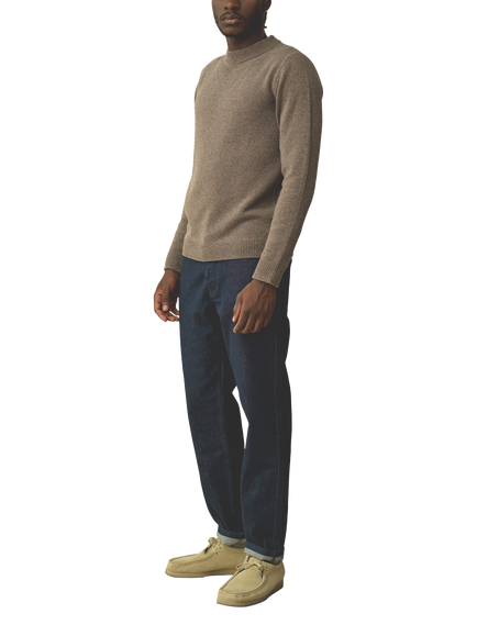 Maison Standards Esteban Wool Crew Neck Jumper, Beige, Beige