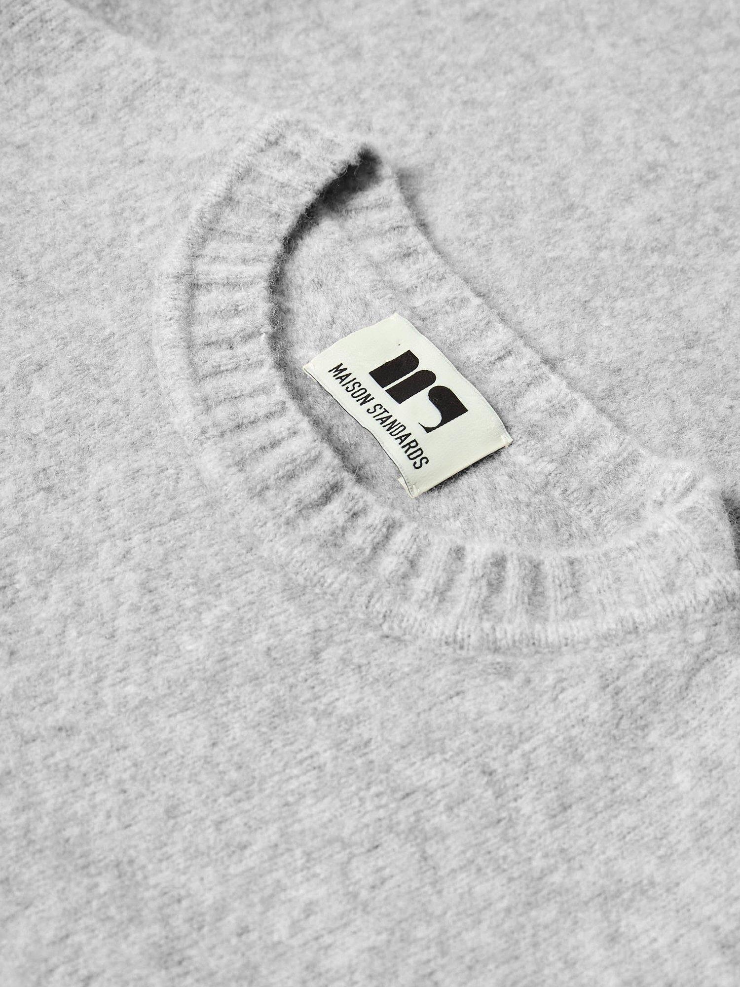 Product image 5 of 5, which shows Maison Standards Gary Crew Neck Wool Blend Jumper, Heather Grey, S