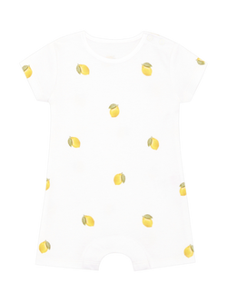 Rosa & Blue Baby Lemon Romper Suit, White, White