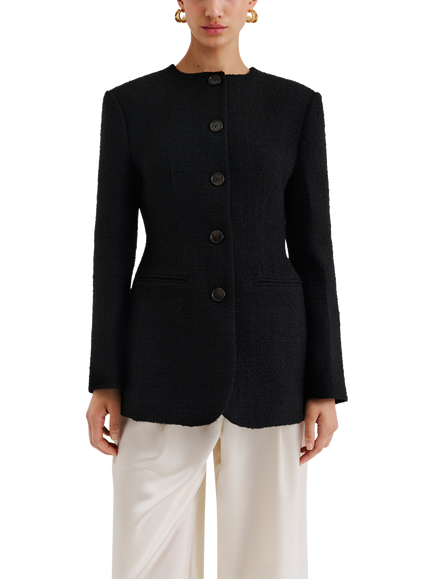 Malina Carol Wool Blend Blazer, Black