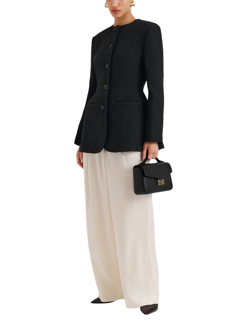 Product image 3 of 5, which shows Malina Carol Wool Blend Blazer, Black, XS