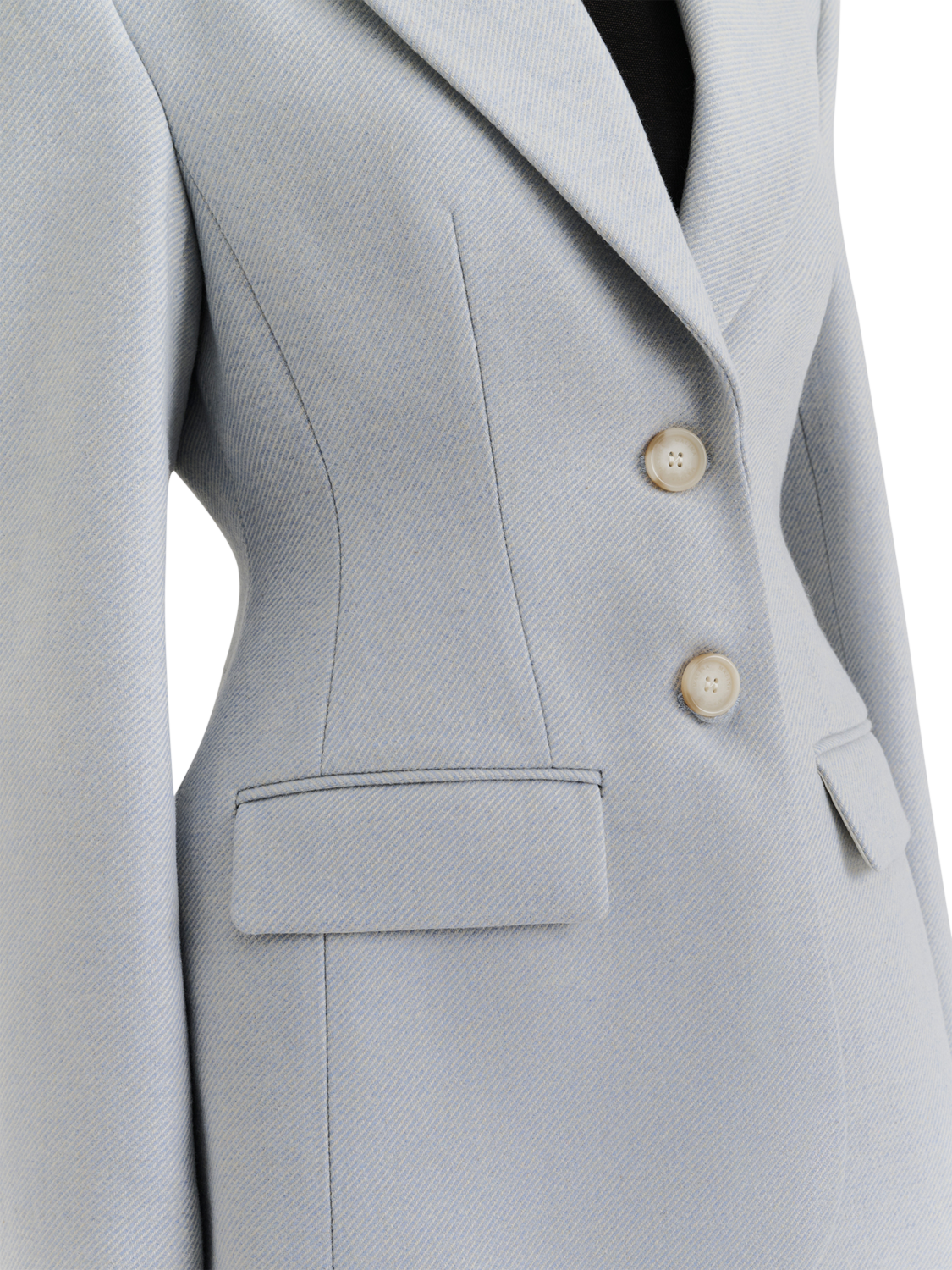 Product image 4 of 5, which shows Malina Ella Wool Blend Peplum Blazer, Blue Fishbone, XS