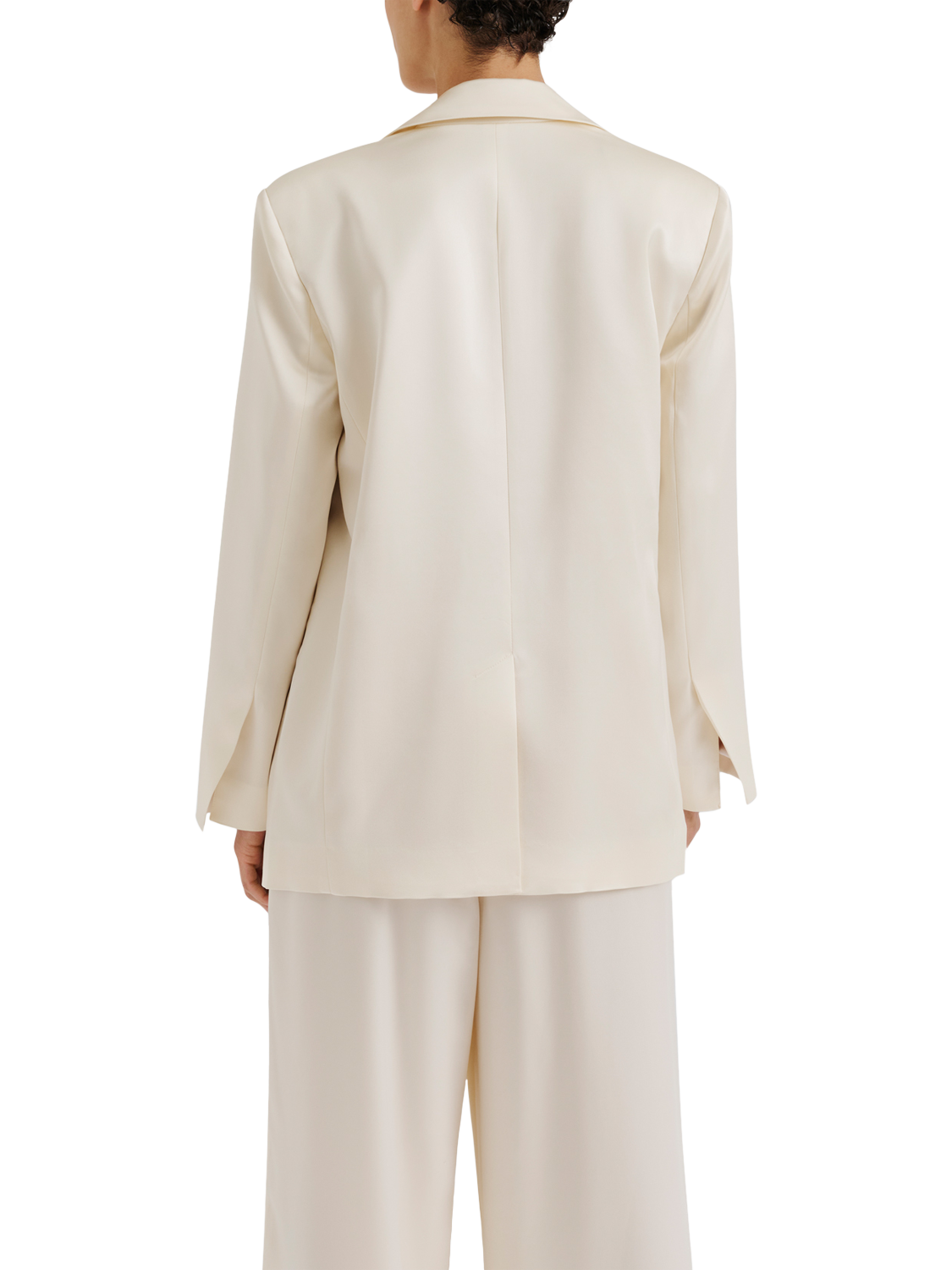 Product image 2 of 5, which shows Malina Liv Satin Wrap Blazer, Vanilla, 8