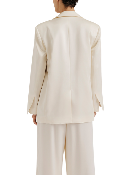 Malina Liv Satin Wrap Blazer, Vanilla - view 2, Vanilla
