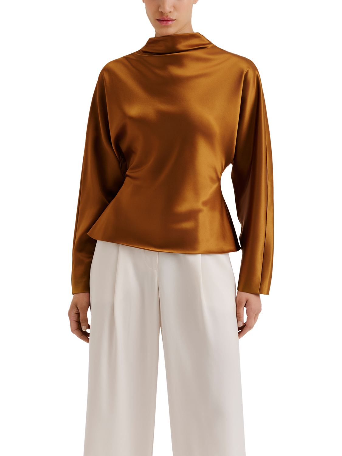 Product image 1 of 5, which shows Malina Zora Satin Bouse, Amber, 8