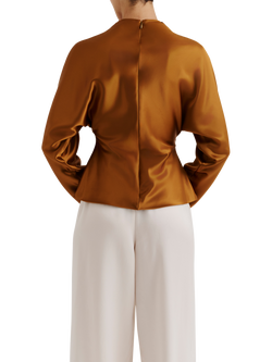 Malina Zora Satin Bouse, Amber - view 2, Amber