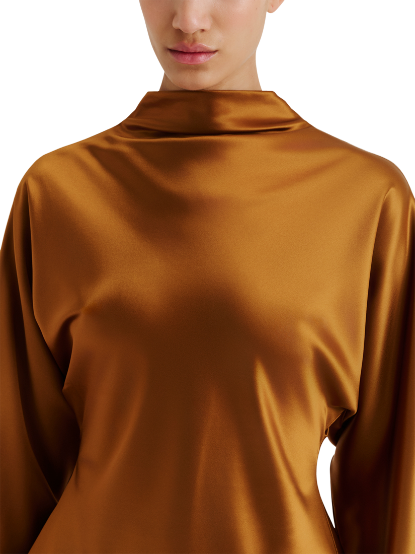 Product image 4 of 5, which shows Malina Zora Satin Bouse, Amber, 8