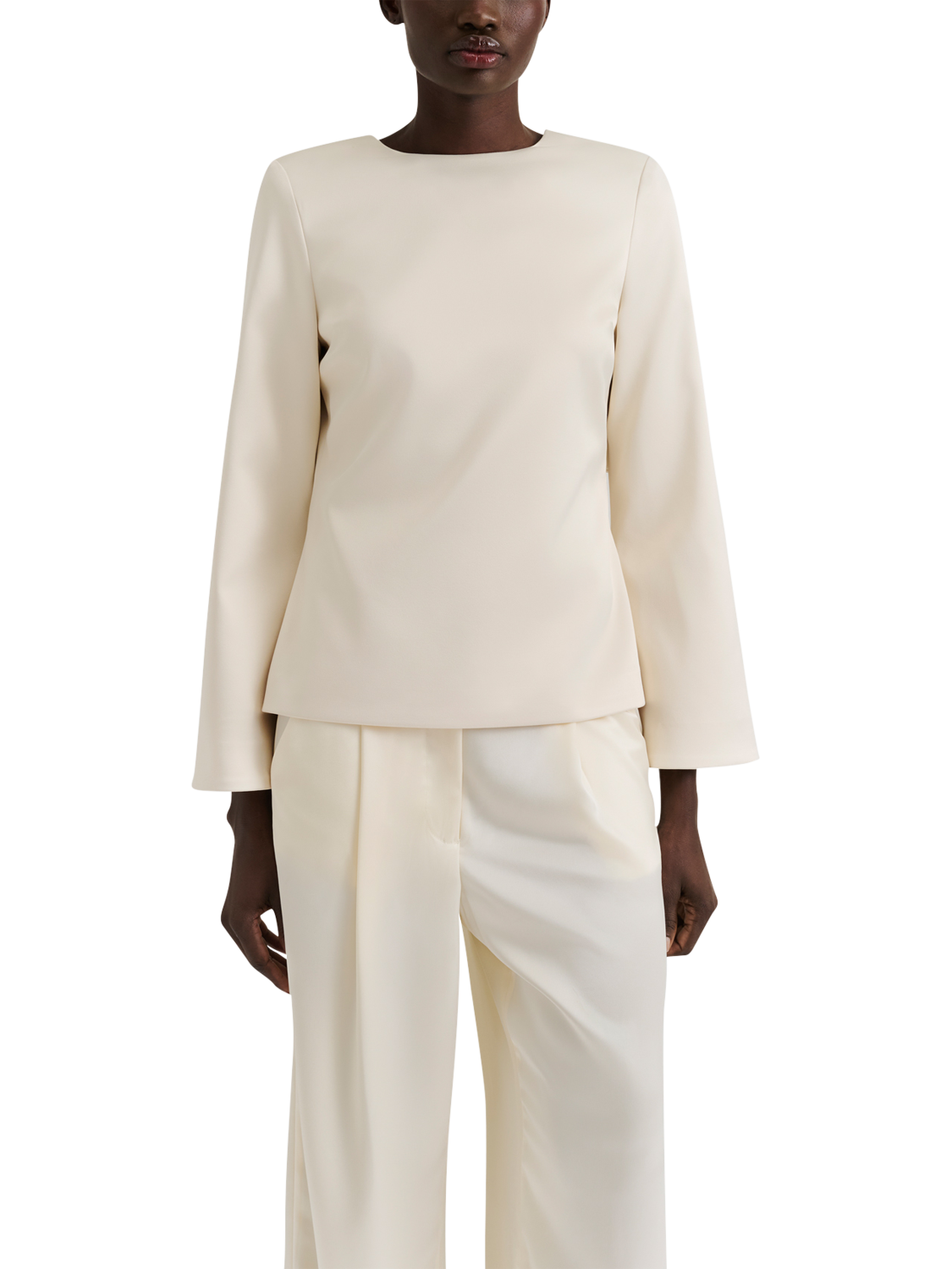 Product image 1 of 5, which shows Malina Elna Bow Blouse, Vanilla, 8