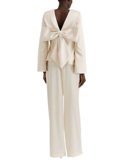 Malina Elna Bow Blouse, Vanilla - view 2, Vanilla
