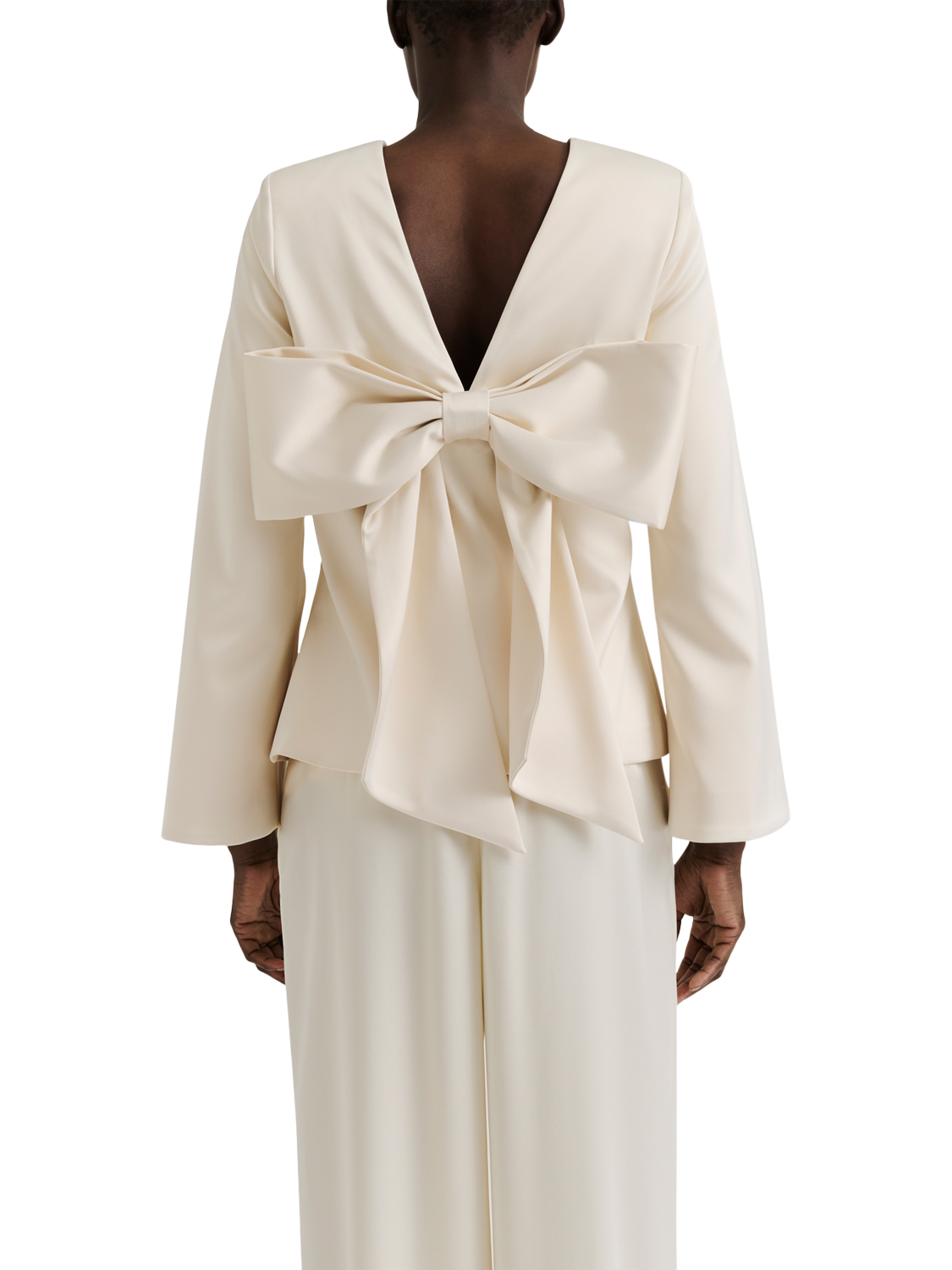 Product image 4 of 5, which shows Malina Elna Bow Blouse, Vanilla, 8