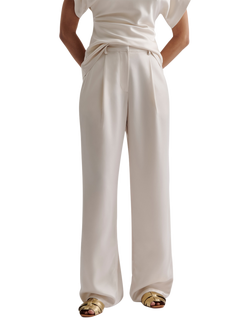 Malina Sarah Satin Trousers, Vanilla, Vanilla
