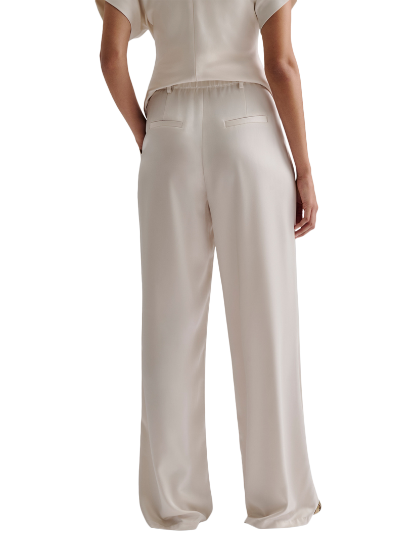 Product image 2 of 5, which shows Malina Sarah Satin Trousers, Vanilla, XS