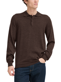 Casual Friday Winding Italian Merino Wool Knit Jumper, Mid Brown, Mid Brown